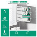Wall Mount Medicine Cabinet Multifunction Storage Organizer-White