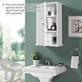 Wall Mount Medicine Cabinet Multifunction Storage Organizer-White