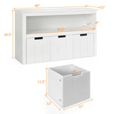Kid Toy Storage Cabinet 3 Drawer Chest with Wheels Large Storage Cube Shelf