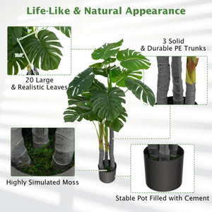 4 Feet Artificial Tree Artificial Monstera Palm Tree Fake Plant