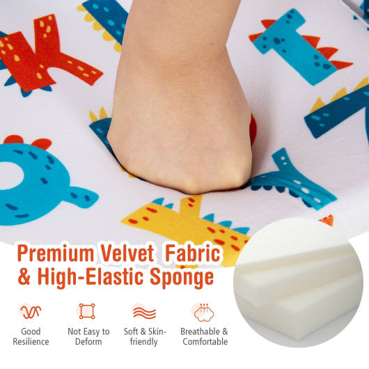 2-in-1 Convertible Kids Sofa with Velvet Fabric-Multicolor