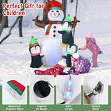 6 Feet Christmas Quick Inflatable Snowman with Penguins