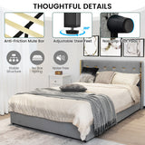 Bed Frame Mattress Foundation with 4 Storage Drawers