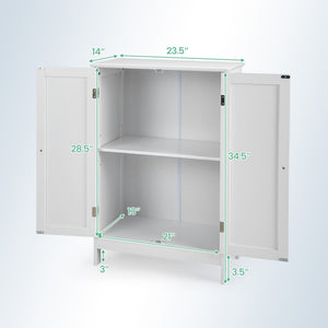 Bathroom Floor Storage Double Door Cupboard Cabinet