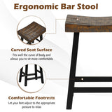 24"/29" Solid Wood Saddle-Seat with Curved Seat Surface and Comfortable Footrests-24 inches