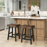24"/29" Solid Wood Saddle-Seat with Curved Seat Surface and Comfortable Footrests-24 inches