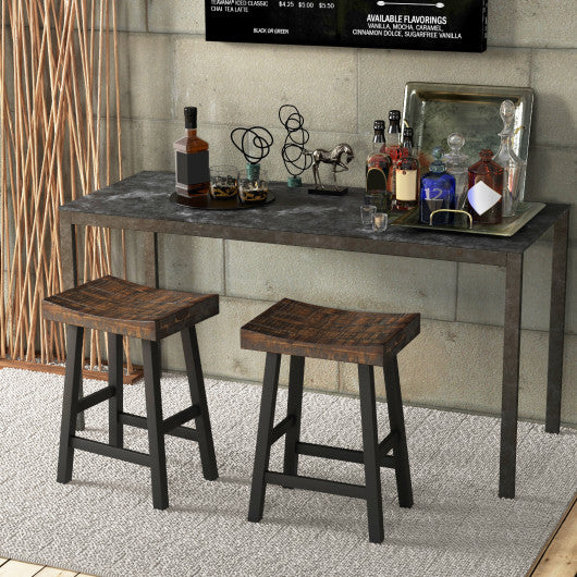 24"/29" Solid Wood Saddle-Seat with Curved Seat Surface and Comfortable Footrests-24 inches