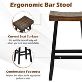 24"/29" Solid Wood Saddle-Seat with Curved Seat Surface and Comfortable Footrests-29 inches