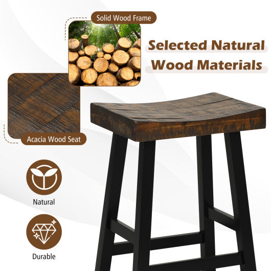 24"/29" Solid Wood Saddle-Seat with Curved Seat Surface and Comfortable Footrests-29 inches