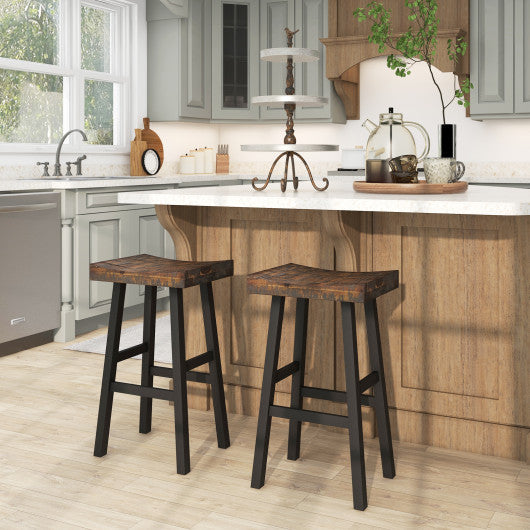 24"/29" Solid Wood Saddle-Seat with Curved Seat Surface and Comfortable Footrests-29 inches