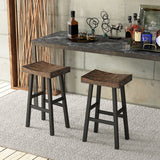 24"/29" Solid Wood Saddle-Seat with Curved Seat Surface and Comfortable Footrests-29 inches