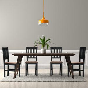 Set of 4 Dining Chair Spindle Back Wooden Legs