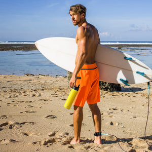 22 Oz Double-walled Insulated Stainless Steel Water Bottle with 2 Lids and Straw-Yellow