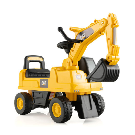 Functional Excavator Toy with Rotatable Digging Bucket-Yellow