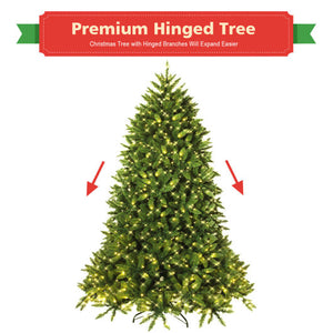 Premium Hinged Artificial Fir Christmas Tree with LED Lights-5 ft