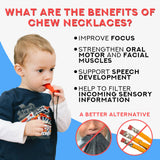 Sensory Brick Chew Necklace - Includes Bonus Pencil Topper by Senso Minds