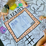 Mother's Day Coloring Tablecloth by Creative Crayons Workshop