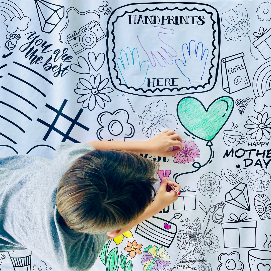 Mother's Day Coloring Tablecloth by Creative Crayons Workshop