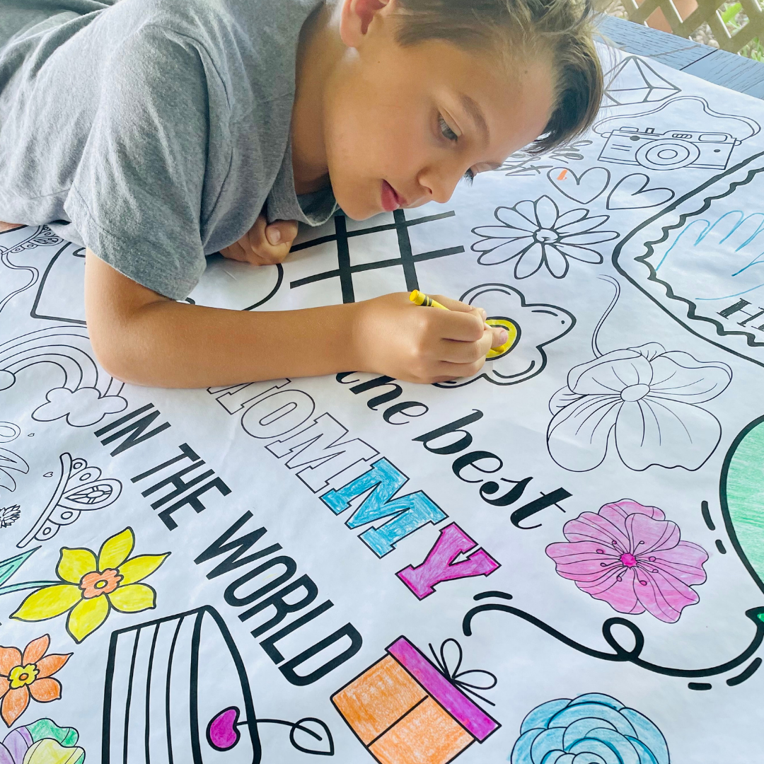 Mother's Day Coloring Tablecloth by Creative Crayons Workshop
