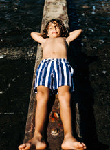 Navy Stripes - Kids Swim Trunks by Bermies