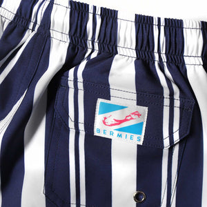 Navy Stripes - Kids Swim Trunks by Bermies