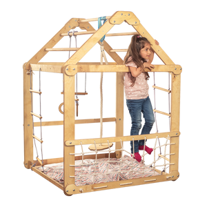 Indoor Wooden Playhouse with Swings