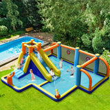Giant Soccer-Themed Inflatable Water Slide with 735W Blower