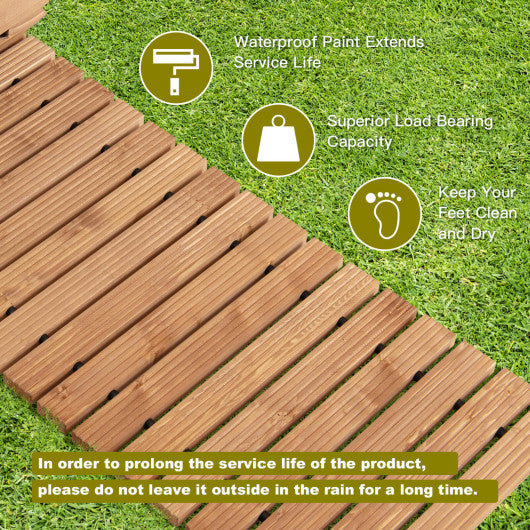 8 Feet Roll-out Weather-Resistant Patio Hardwood Pathway-22"