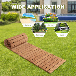 8 Feet Roll-out Weather-Resistant Patio Hardwood Pathway-22"