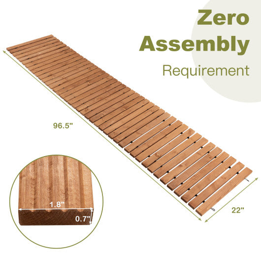 8 Feet Roll-out Weather-Resistant Patio Hardwood Pathway-22"