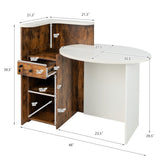 Office Desk with Open Shelf and Lockable Drawer