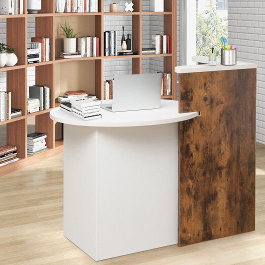 Office Desk with Open Shelf and Lockable Drawer