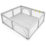 Large Infant Baby Playpen Safety Play Center Yard with 50 Ocean Balls-Gray