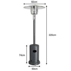 50000 BTU Stainless Steel Propane Patio Heater with Trip over Protection-Gray