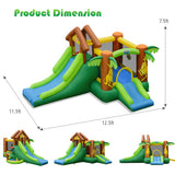 Kids Inflatable Jungle Bounce House Castle with 735W Blower