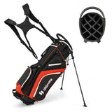 Lightweight Golf Stand Bag with 14 Way Top Dividers and 6 Pockets-Red