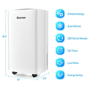 24 Pints 1500 Sq. ft Portable Dehumidifier For Medium To Large Spaces