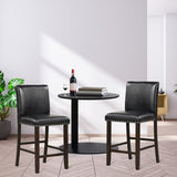 Set of 2 PVC Leather Bar Stools with Back for Kitchen Island
