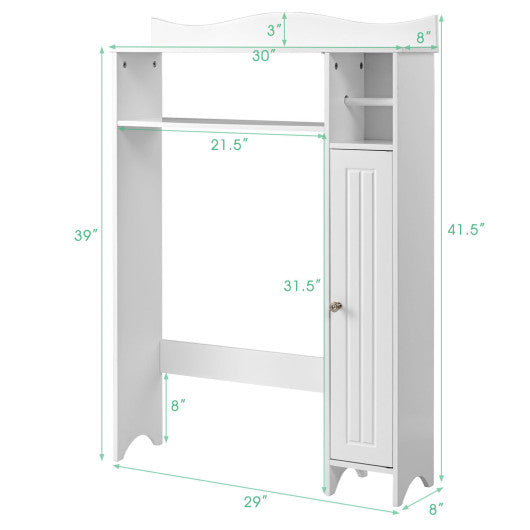 Wood Over the Toilet Bathroom Space Saver with Paper Holder and Shelf
