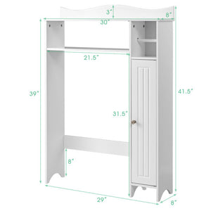 Wood Over the Toilet Bathroom Space Saver with Paper Holder and Shelf