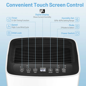 24 Pints 1500 Sq. ft Portable Dehumidifier For Medium To Large Spaces