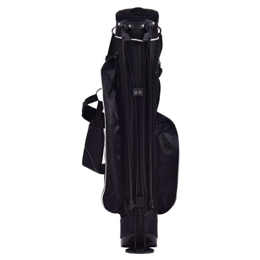 Golf Stand Cart Bag with 4 Way Divider Carry Organizer Pockets-Black