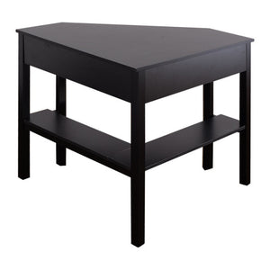 Corner Wooden Piece Laptop Computer Desk-Black