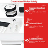 2-in-1 Foldable Baby Walker with Music Player and Lights-White