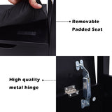 34.5"—15.5"—19.5 Inch Shoe Storage Bench with Cushion Seat for Entryway-Black