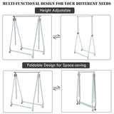 Extendable Foldable Heavy Duty Clothing Rack with Hanging Rod