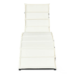 Folding Patio Rattan Lounge Cushioned Portable Chair