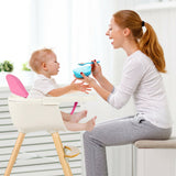 3-in-1 Convertible Wooden High Chair with Cushion-Pink