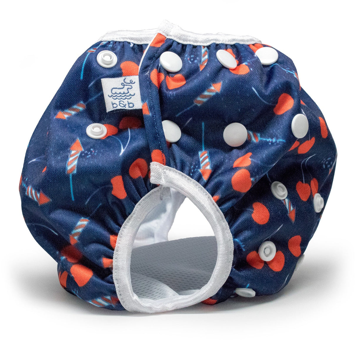 L/E Lauren Holiday Summer Cherry Bomb Print Nageuret Swim Diaper - 100% Proceeds to CF Foundation by Beau & Belle Littles