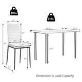 5 Pieces Dining Set with 4 PVC Leather Chairs